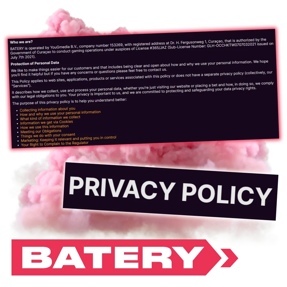 Read the privacy policy of the official Batery website.