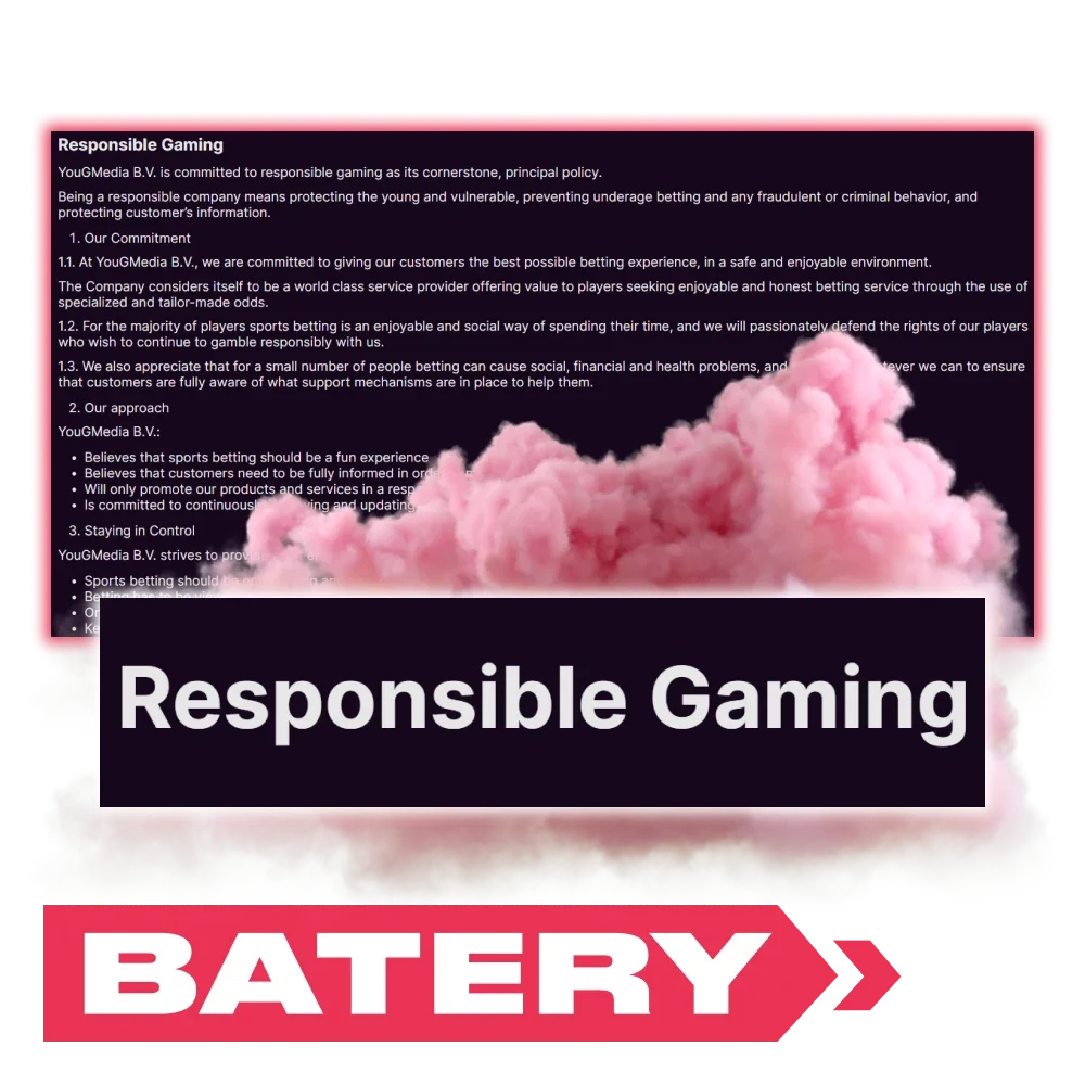 Play in accordance with the responsible gambling policy of the official Batery website.