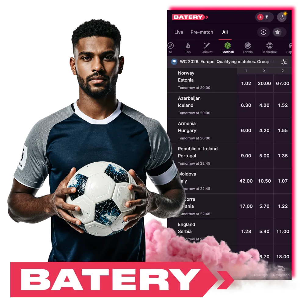 Football betting made easy with Batery.