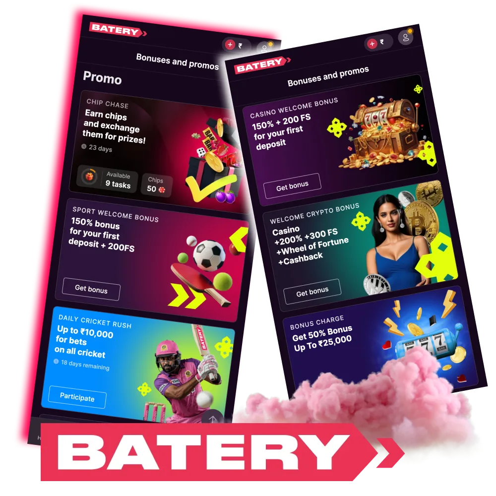 Exciting Batery Casino promotions in India.