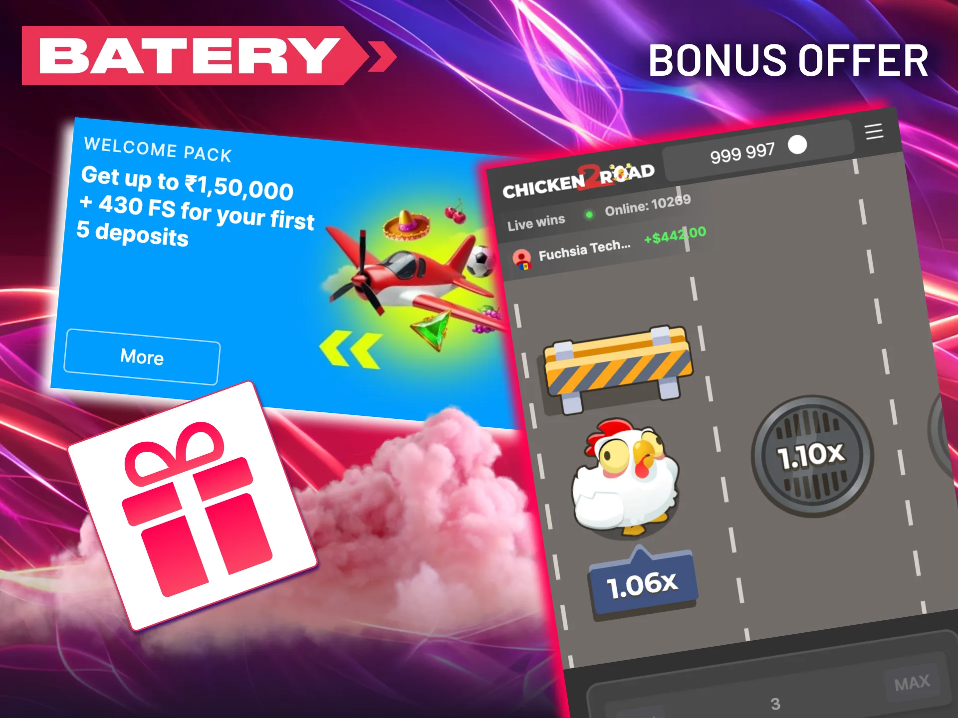 Batery rewards new users with huge bonus for Chicken Road 2.0.