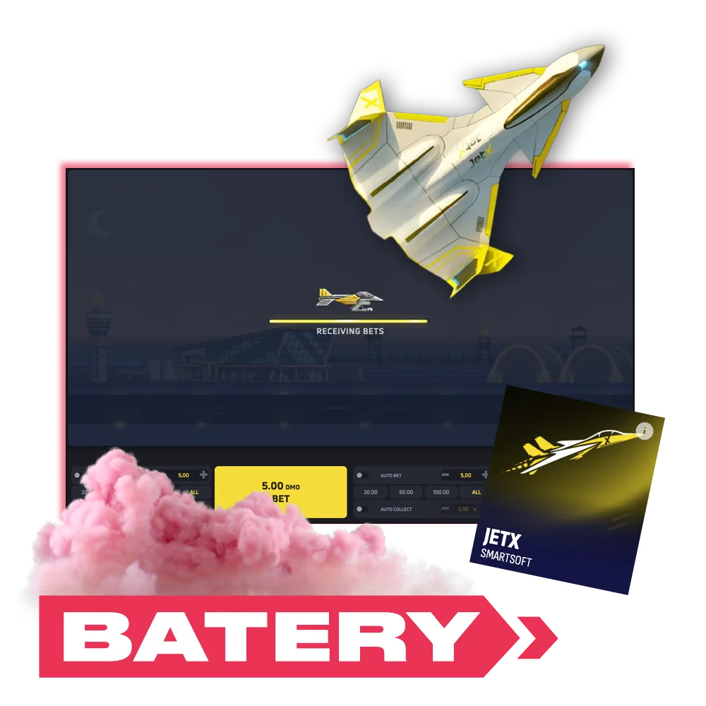 The popular and well-known game Jetx is available at Batery Casino.