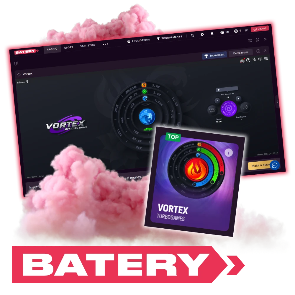 Batery provides Indian players access to the Vortex game.